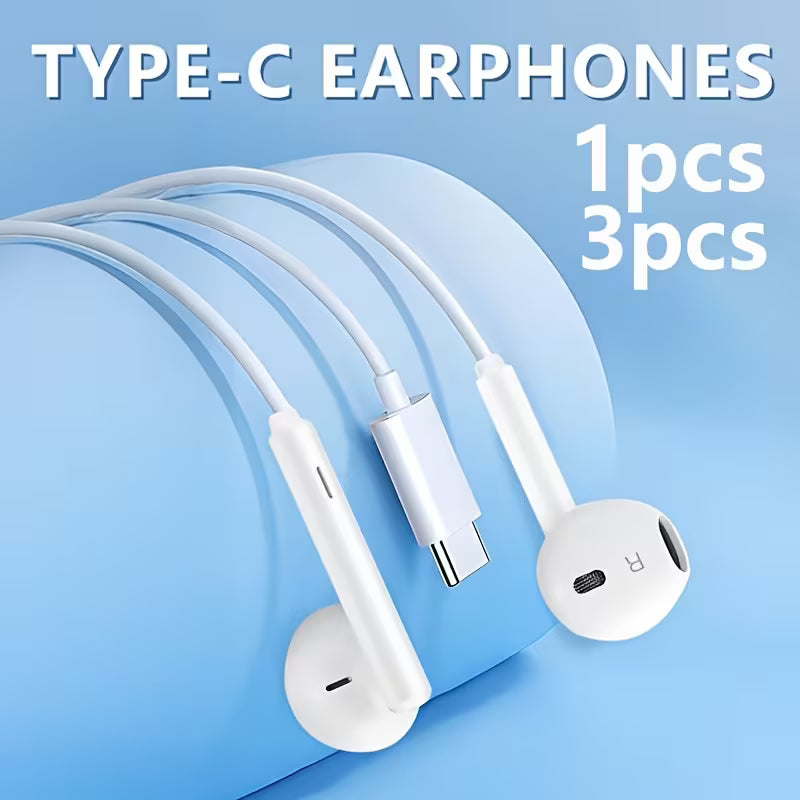 Type-C Wired Earphones with Mic & Buttons