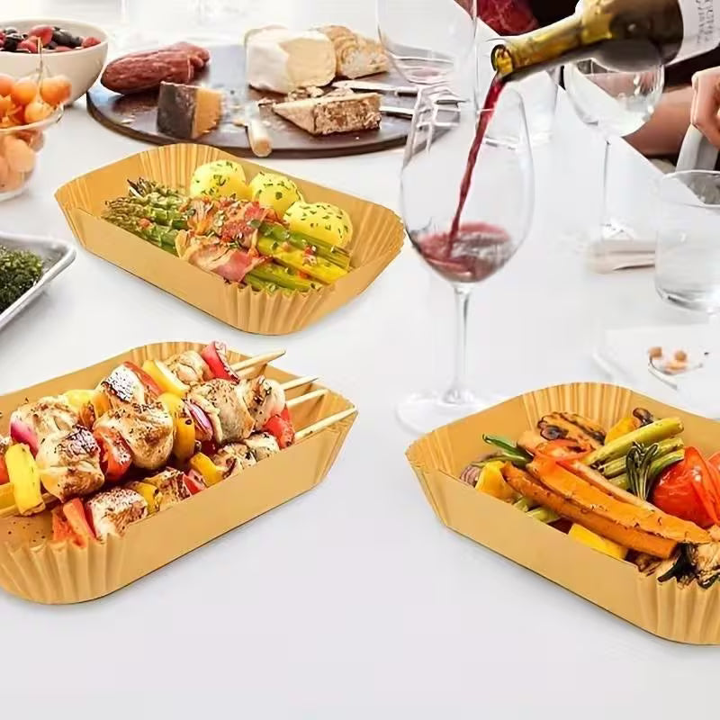 50 Pre-Cut Air Fryer Liners – 22 x 14 cm