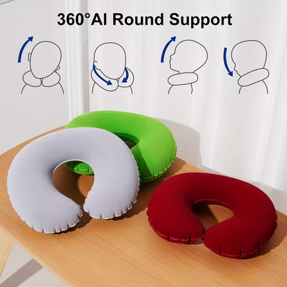 Inflatable U-Shaped Travel Neck Pillow
