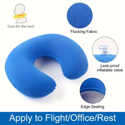 Inflatable U-Shaped Travel Neck Pillow