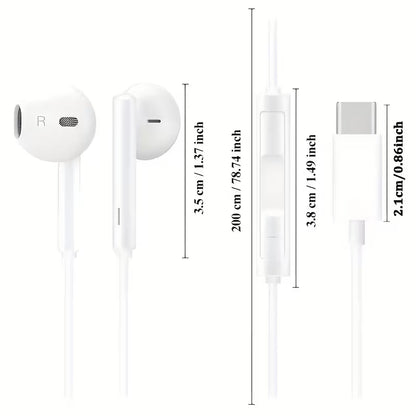Type-C Wired Earphones with Mic &amp; Buttons