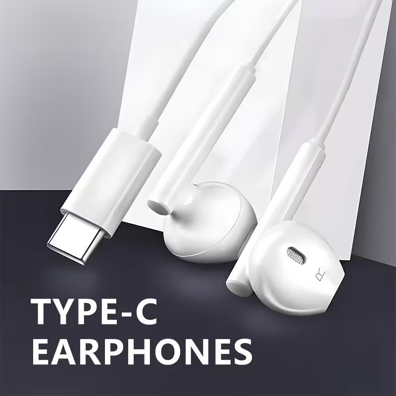Type-C Wired Earphones with Mic &amp; Buttons