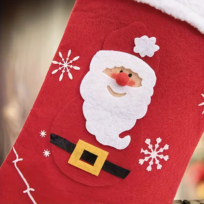 Pair of Traditional Christmas Stockings – Santa, Snowman &amp; Reindeer