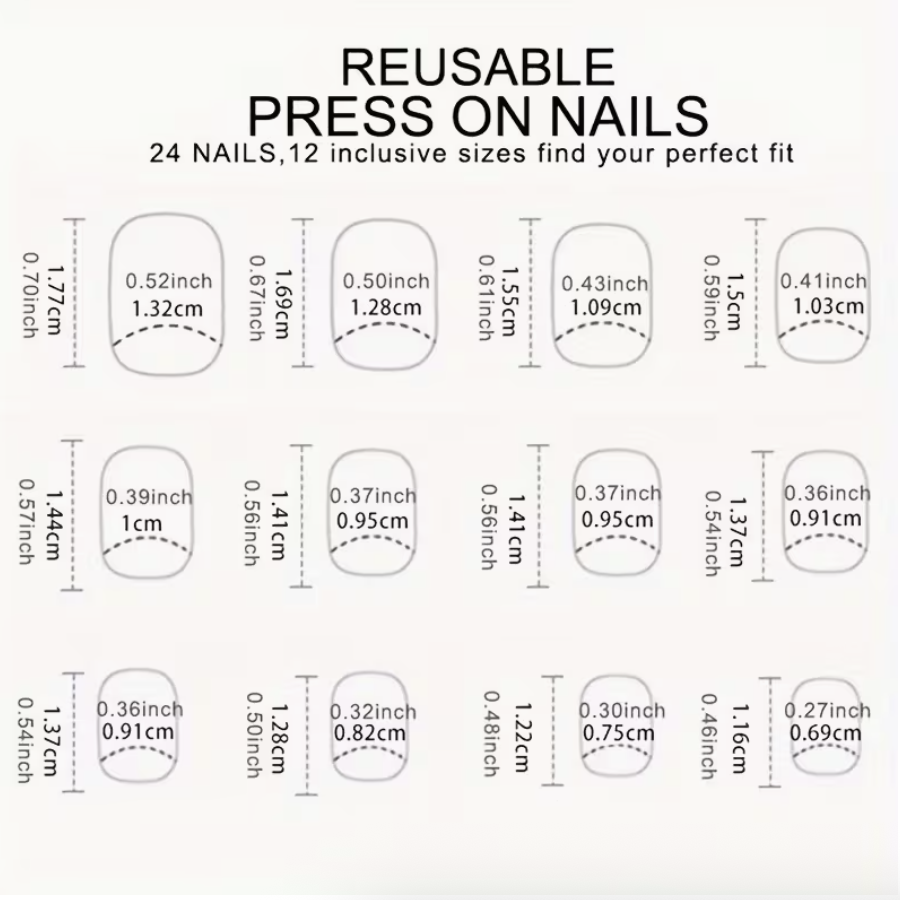 24pc Glossy Press-On Nails – Short Coffin, Pink &amp; White