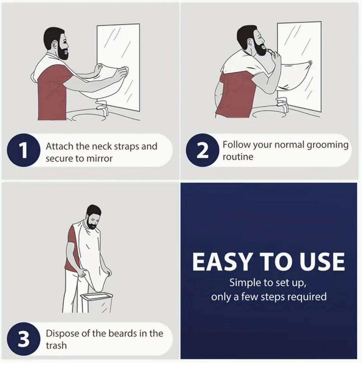 Beard Bib – Non-Stick Beard Catcher Apron