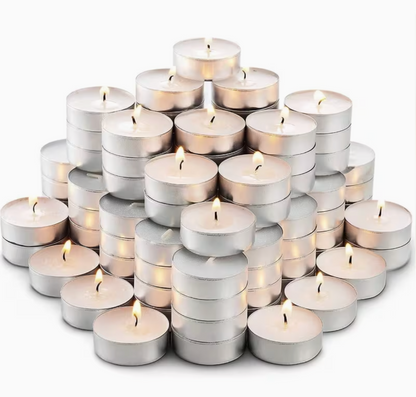 15 Unscented Tea Light Candles – 3.5 Hour Burn
